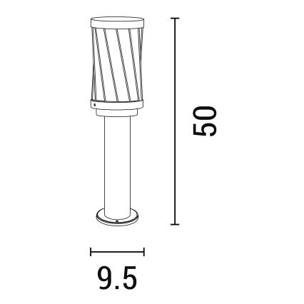 Vanjska lampa 1xE27/15W/230V 50 cm IP44 crna