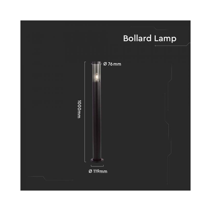 Vanjska lampa 1xE27/18W/230V IP44 100 cm