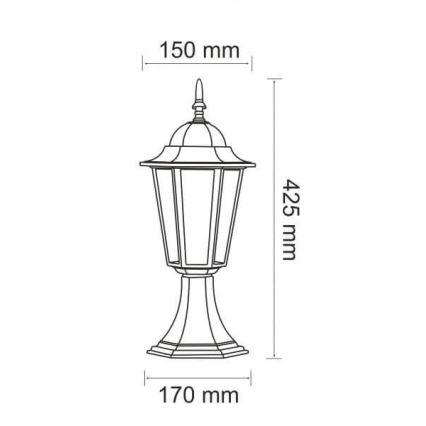 Vanjska lampa 1xE27/20W/230V IP43 42,5 cm crna