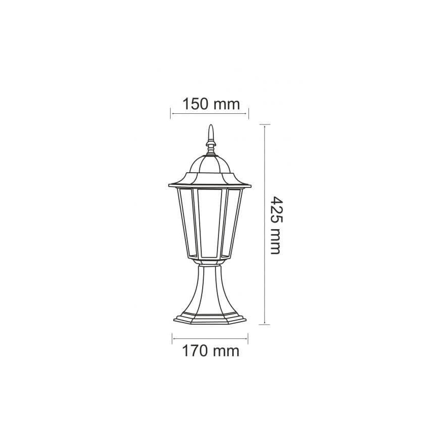 Vanjska lampa 1xE27/20W/230V IP43 42,5 cm crna