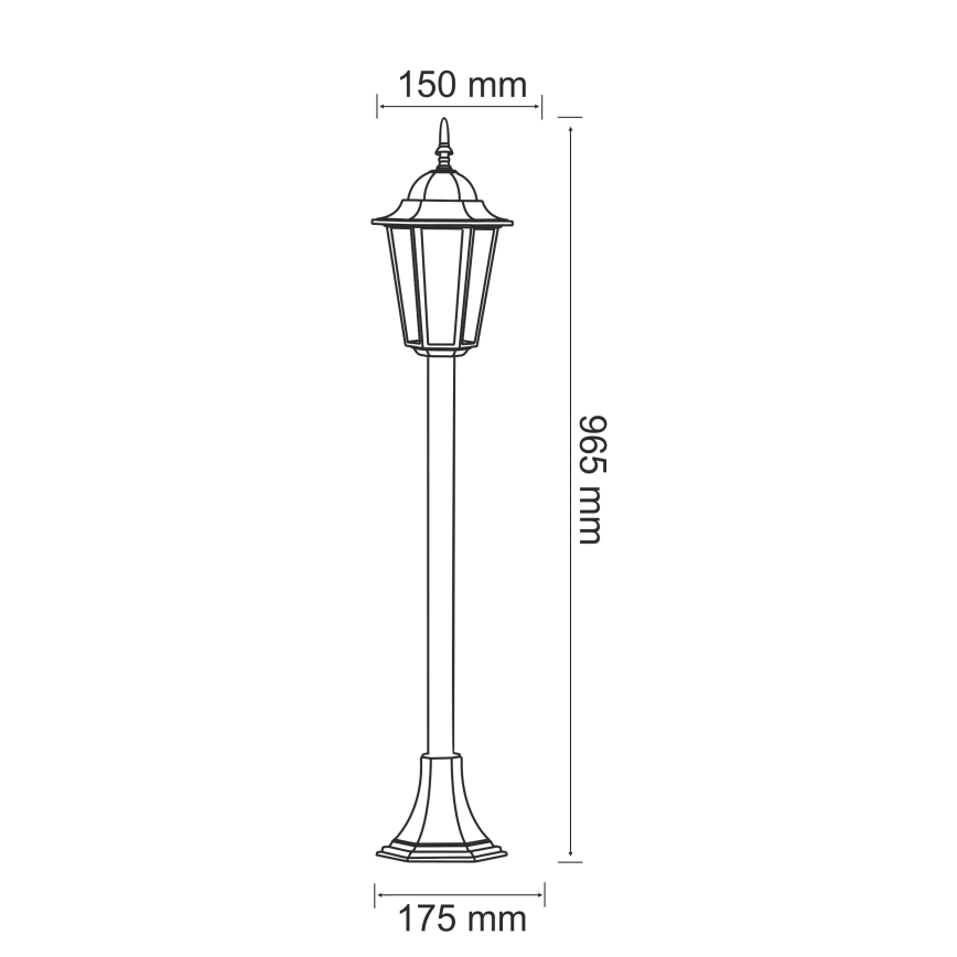 Vanjska lampa 1xE27/20W/230V IP43 96,5 cm crna