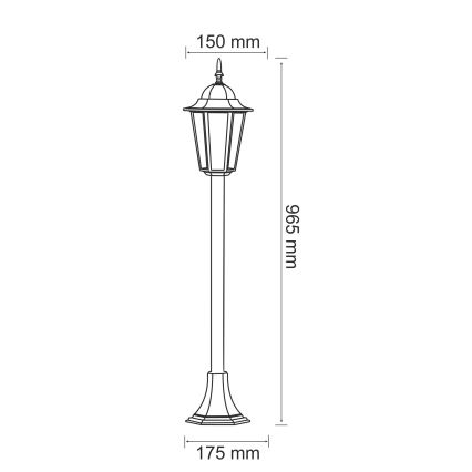 Vanjska lampa 1xE27/20W/230V IP43 96,5 cm patina