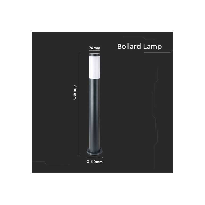 Vanjska lampa 1xE27/60W/230V IP44 80cm crna