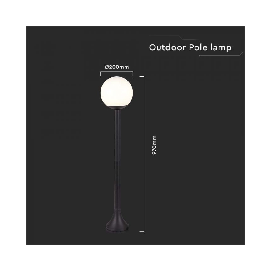 Vanjska lampa 1xE27/60W/230V IP44 97 cm crna