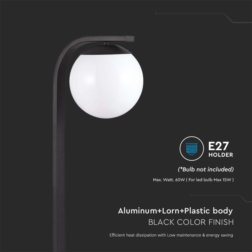 Vanjska  lampa 1xE27/60W/230V IP44 crna