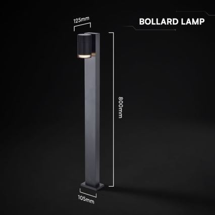 Vanjska lampa 1xGU10/10W/230V IP44 80 cm crna