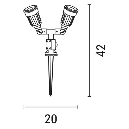 Vanjska lampa 2xE27/15W/230V IP44 crna