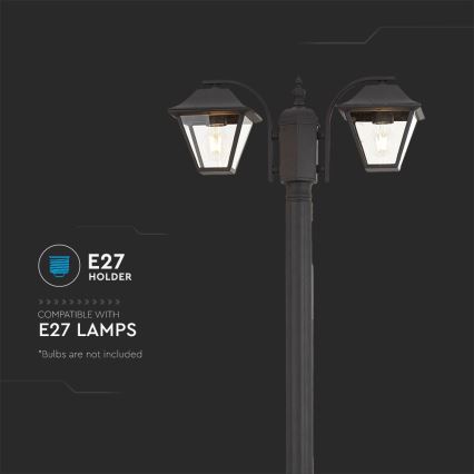 Vanjska lampa 2xE27/60W/230V IP44 232 cm crna