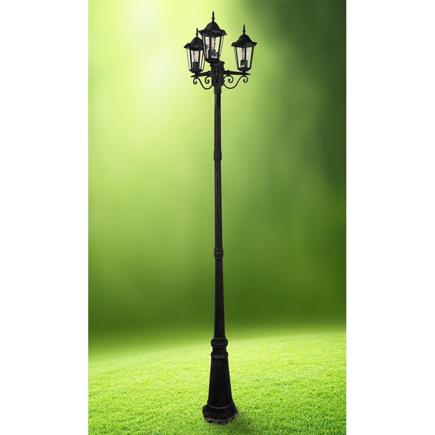 Vanjska lampa 3xE27/20W/230V IP43 2,58 m crna