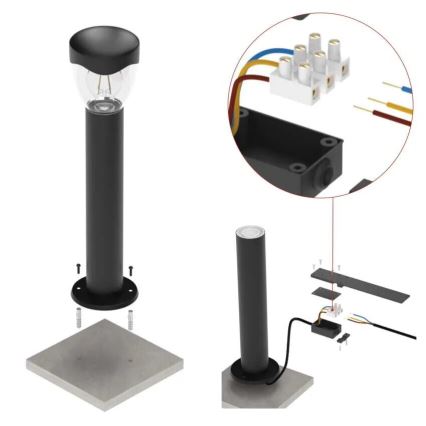 Vanjska lampa ARTEO 1xE27/15W/230V IP44 50 cm