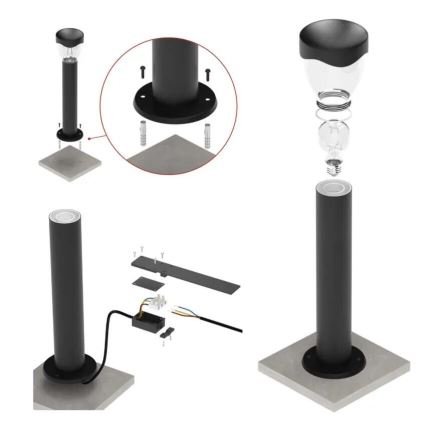 Vanjska lampa ARTEO 1xE27/15W/230V IP44 80 cm