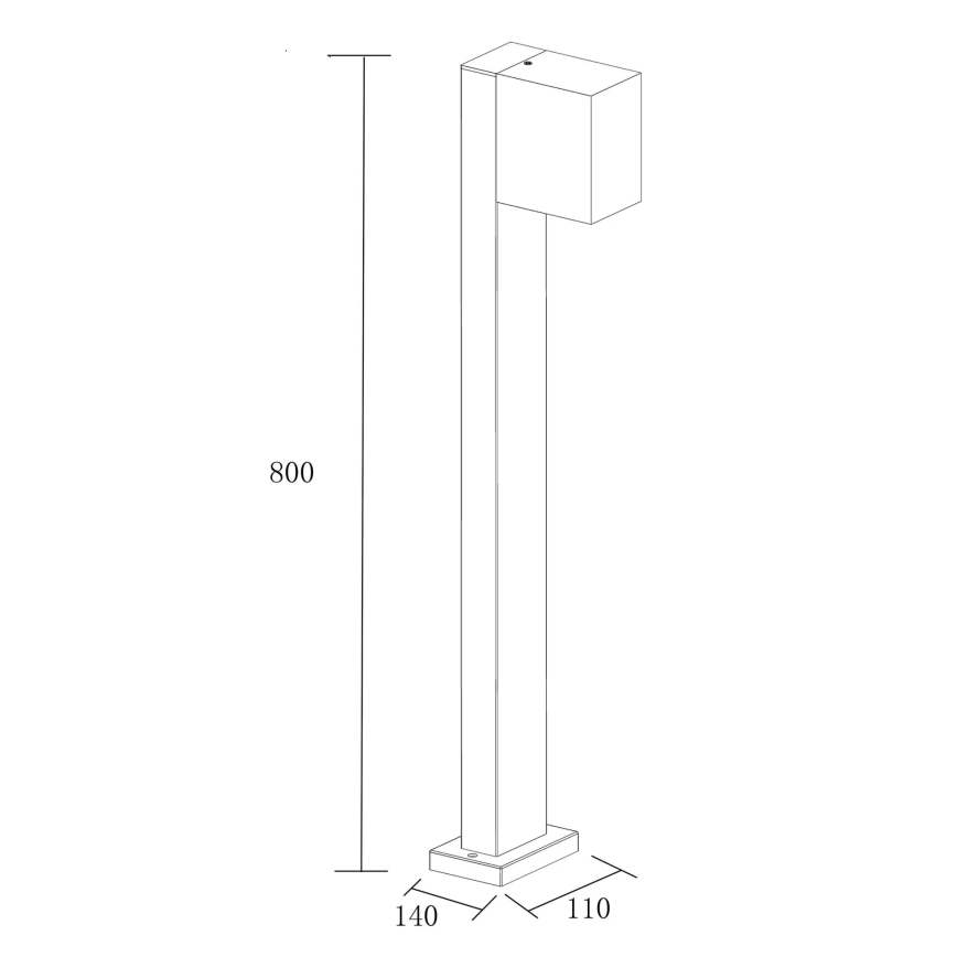 Vanjska lampa BOSTON 1xGU10/10W/230V 80 cm IP54 crna