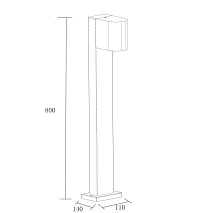 Vanjska lampa BOSTON 1xGU10/10W/230V 80 cm IP54 crna