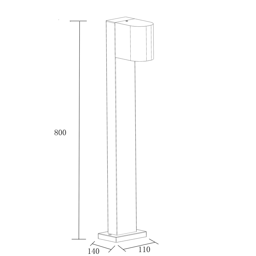 Vanjska lampa BOSTON 1xGU10/10W/230V 80 cm IP54 crna
