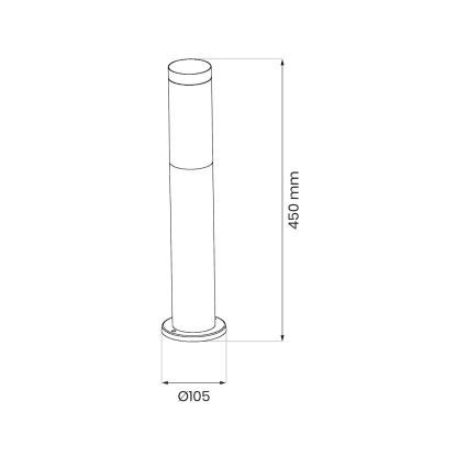 Vanjska lampa BROOKLYN 1xE27/60W/230V 45 cm IP44 mat krom