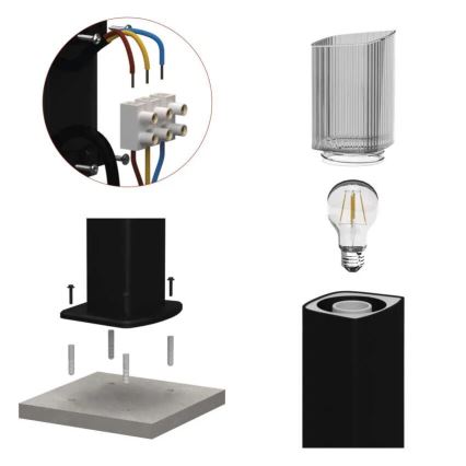 Vanjska lampa LANA 1xE27/25W/230V IP54 75 cm