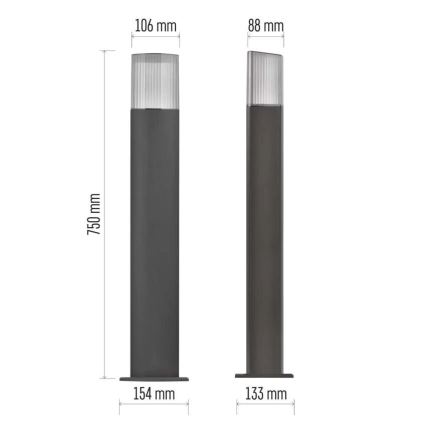 Vanjska lampa LANA 1xE27/25W/230V IP54 75 cm