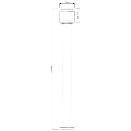 Vanjska lampa MADRID 1xE27/12W/230V 80 cm IP44 crna