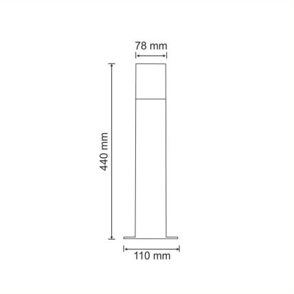 Vanjska lampa NEW YORK 1xE27/12W/230V IP44 44 cm grafit