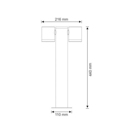 Vanjska lampa PINO 2xGU10/10W/230V IP44 44 cm