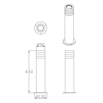 Vanjska lampa RINO 1xE27/12W/230V IP54 44 cm crna