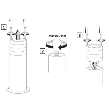 Vanjska lampa RINO 1xE27/12W/230V IP54 44 cm crna