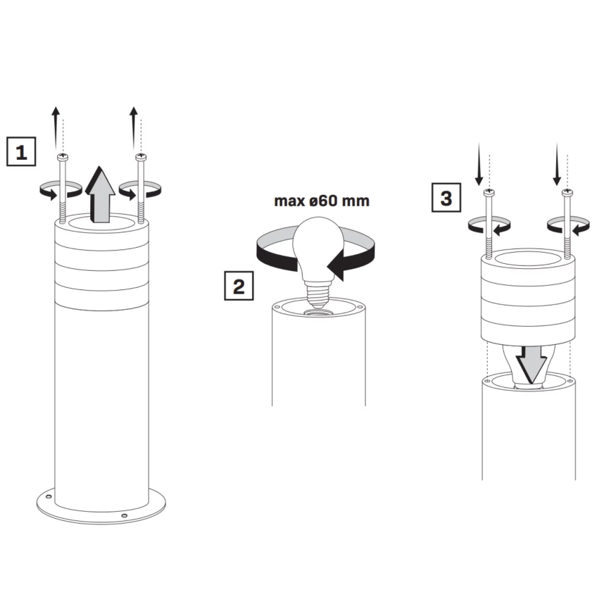 Vanjska lampa RINO 1xE27/12W/230V IP54 44 cm crna