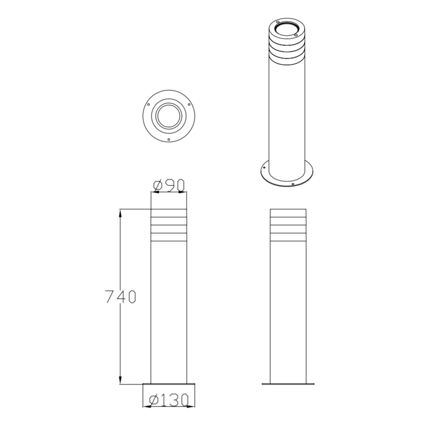 Vanjska lampa RINO 1xE27/12W/230V IP54 74 cm crna