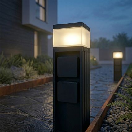 Vanjska lampa s 2 utičnicama VESPER 1xG9/5W/230V IP44 30 cm crna
