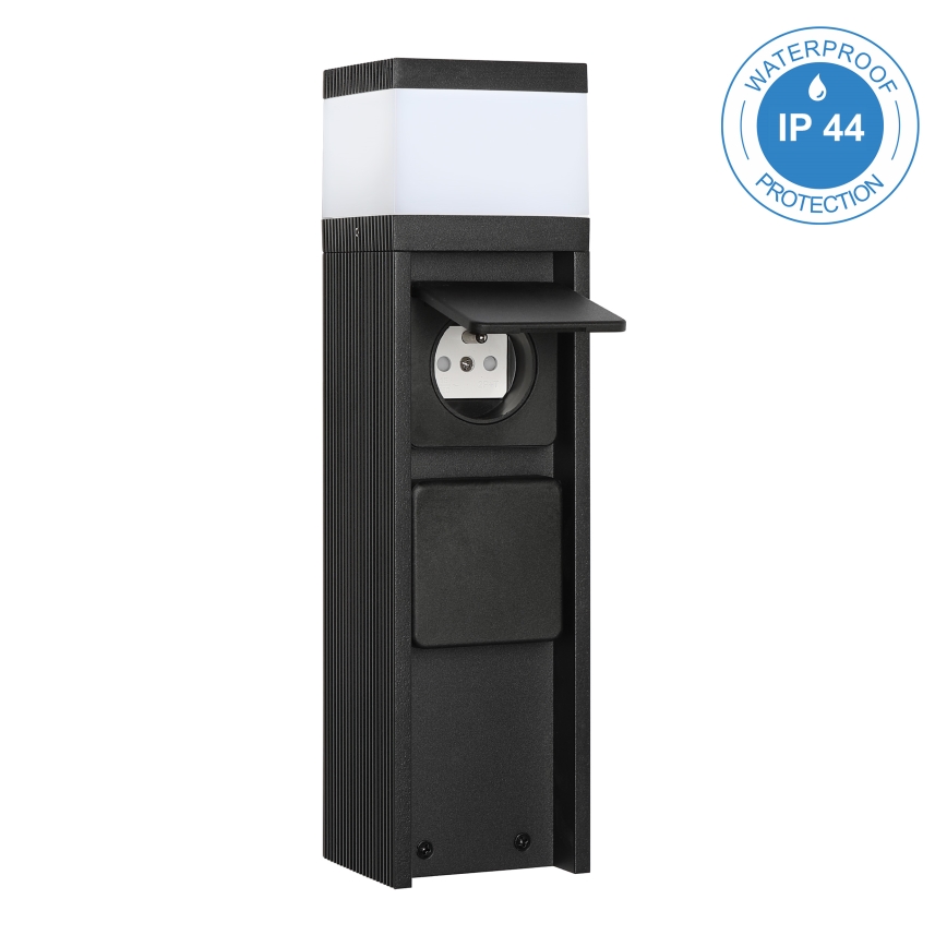 Vanjska lampa s 2 utičnicama VESPER 1xG9/5W/230V IP44 30 cm crna