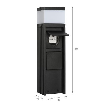 Vanjska lampa s 2 utičnicama VESPER 1xG9/5W/230V IP44 30 cm crna