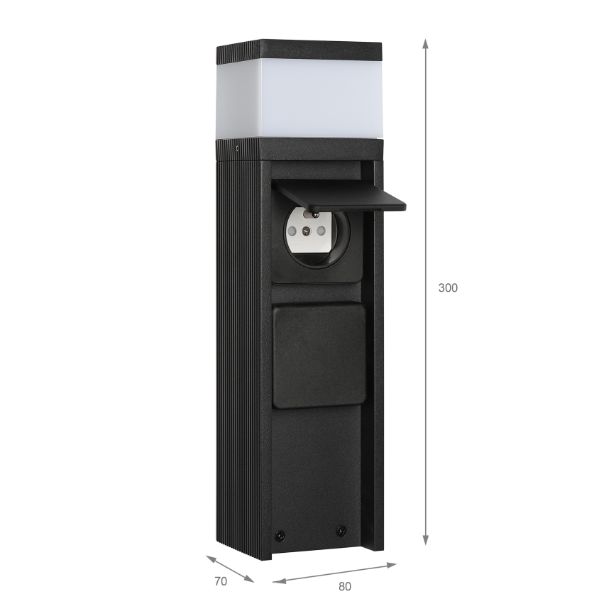 Vanjska lampa s 2 utičnicama VESPER 1xG9/5W/230V IP44 30 cm crna