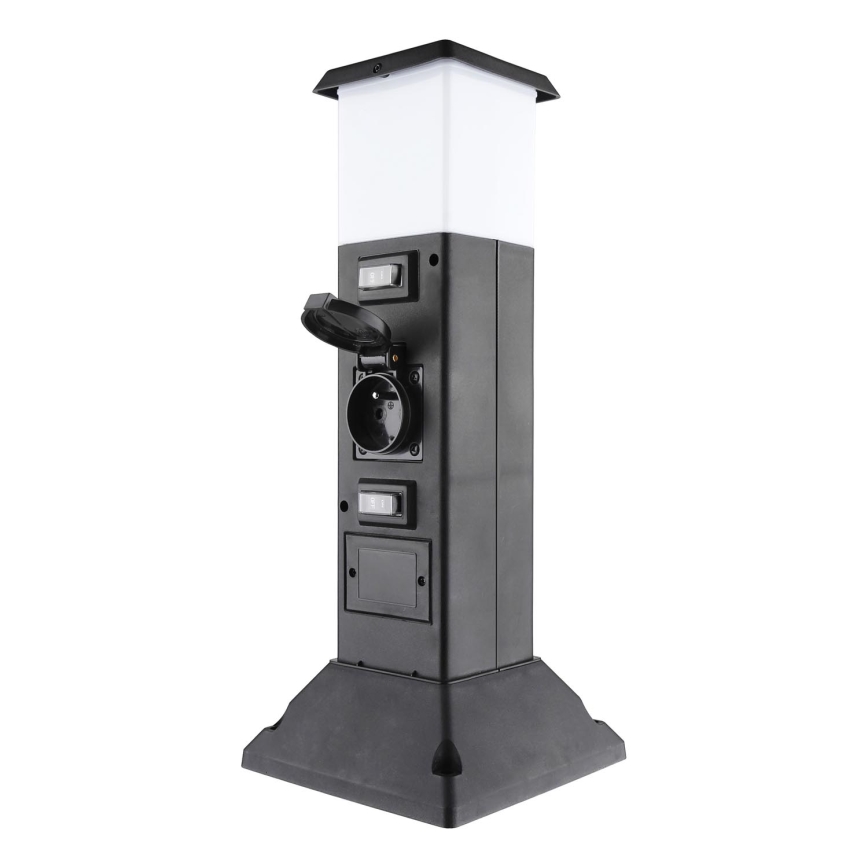 Vanjska lampa s 2 utičnice 1xE14/15W/230V IP44 crna