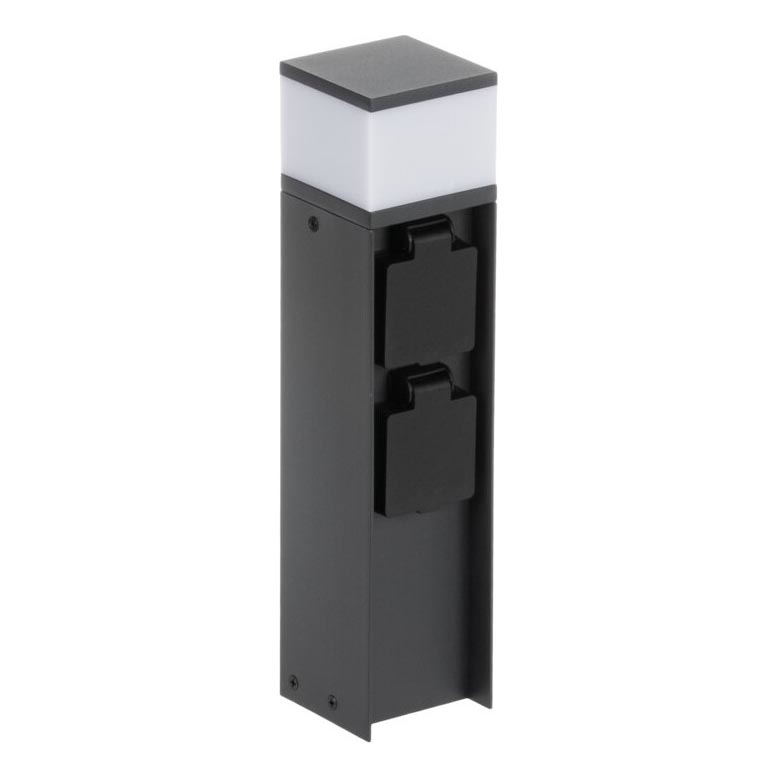 Vanjska lampa s 2 utičnice DASTEN 1xG9/11W/230V 30 cm IP44 crna