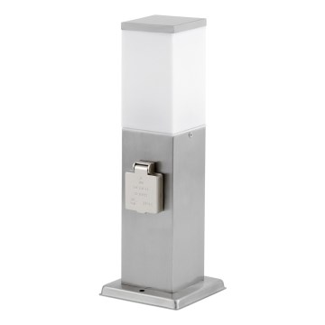 Vanjska lampa s 2 utičnice SCHUKO 1xE27/20W/230V mat krom IP44