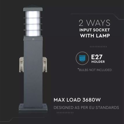 Vanjska lampa s utičnicama SCHUKO 1xE27/13W/230V IP44