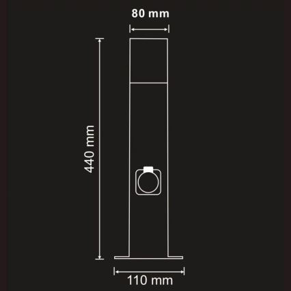 Vanjska lampa s utičnicom DALLAS 1xE27/12W/230V IP44 antracit