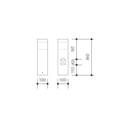 Vanjska lampa s utičnicom GARD 1xE14/60W/230V SCHUKO IP44