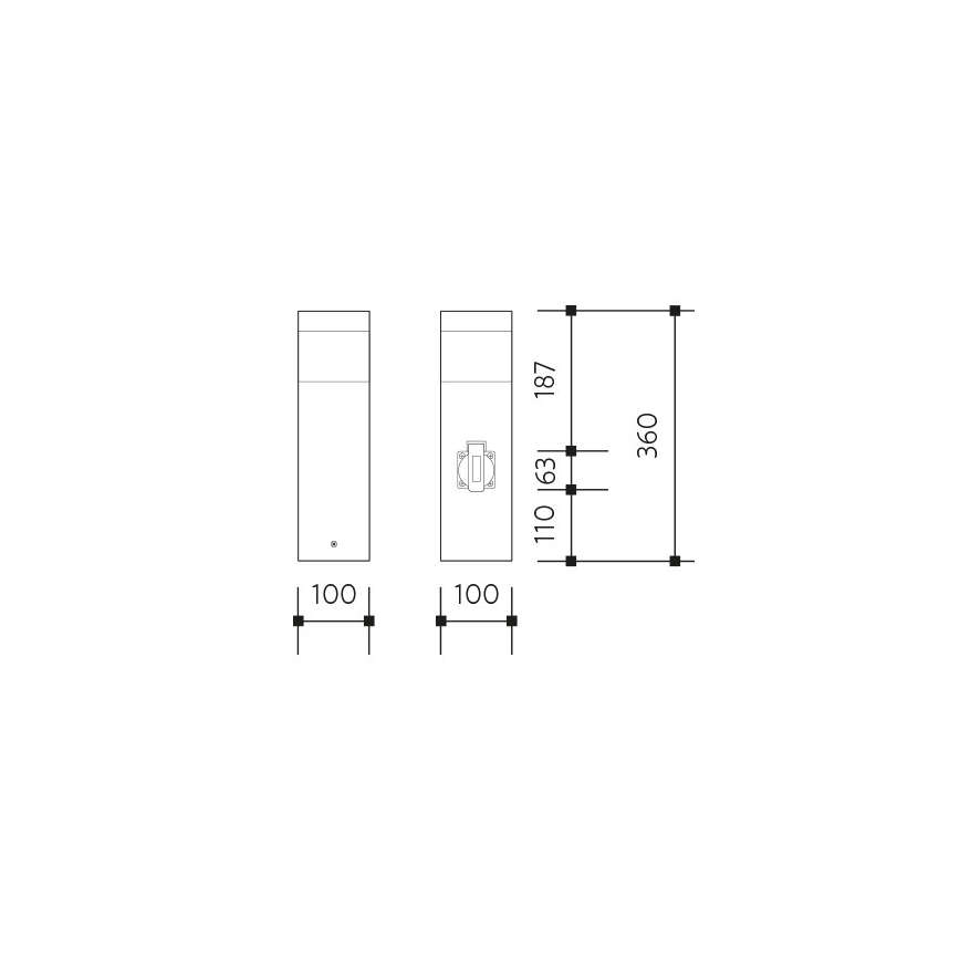 Vanjska lampa s utičnicom GARD 1xE14/60W/230V SCHUKO IP44