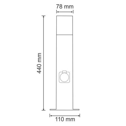 Vanjska lampa s utičnicom NEW YORK 1xE27/12W/230V IP44 44 cm antracit