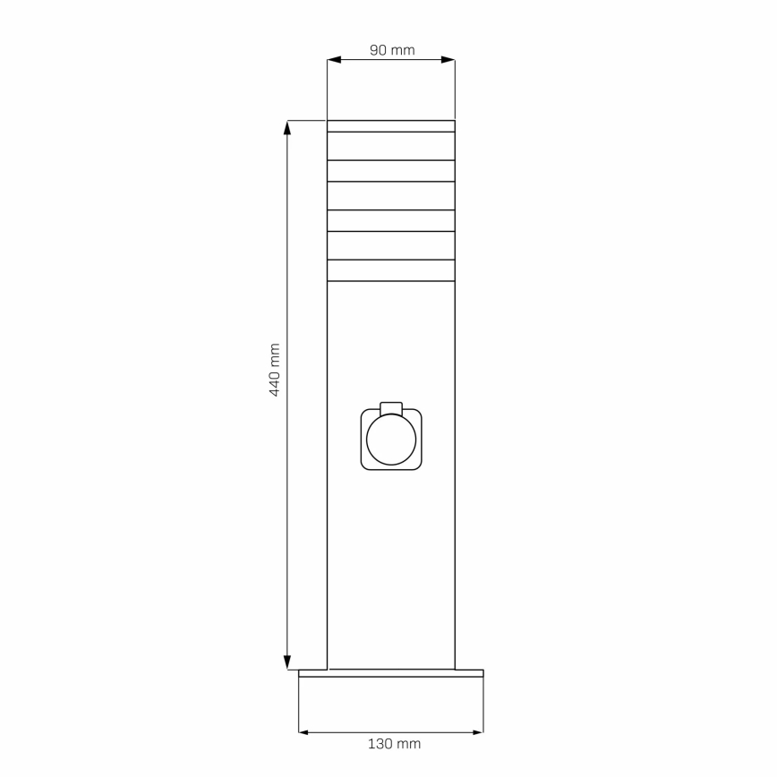 Vanjska lampa s utičnicom TEKSAS 1xE27/20W/230V 44 cm IP44 crna