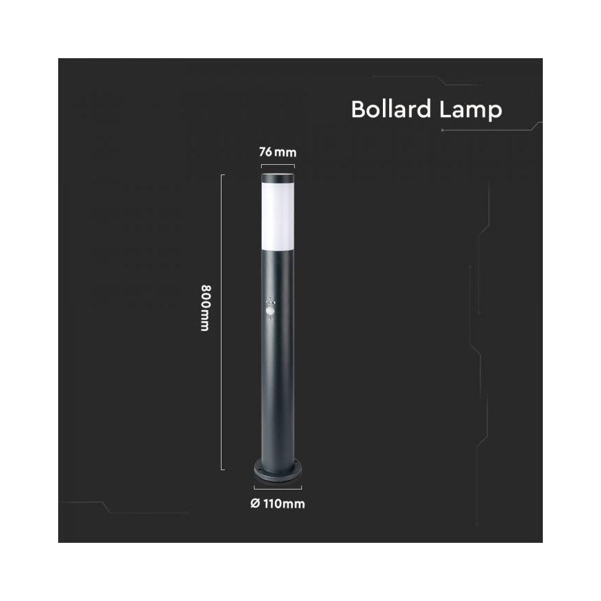 Vanjska lampa sa senzorom 1xE27/60W/230V IP44 80cm antracit