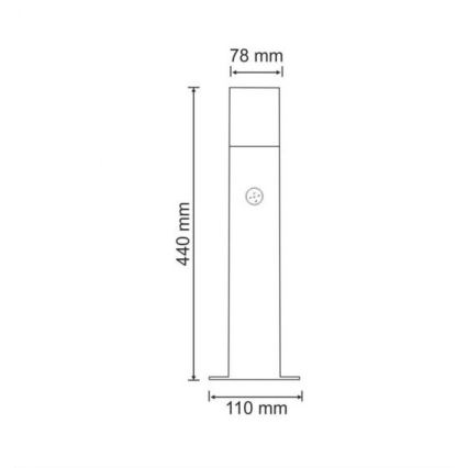 Vanjska lampa sa senzorom NEW YORK 1xE27/12W/230V IP44 44 cm grafit