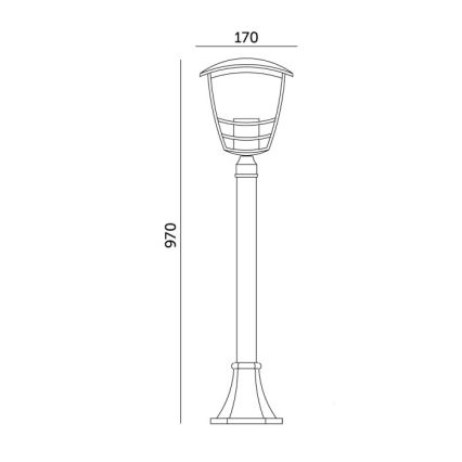 Vanjska lampa TEVIO 1xE27/60W/230V IP54 97 cm crna