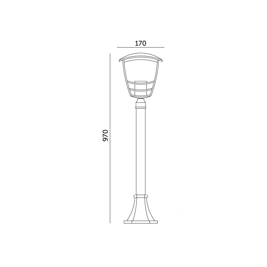 Vanjska lampa TEVIO 1xE27/60W/230V IP54 97 cm crna