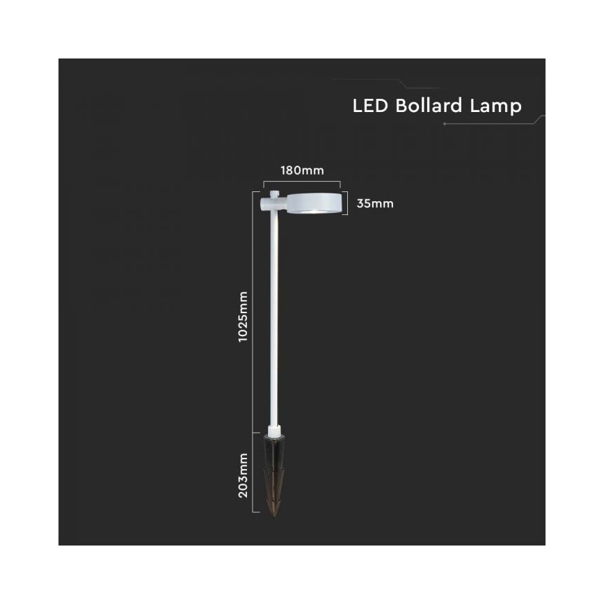 Vanjska LED lampa LED/7W/230V 3000K IP65 bijela 102 cm
