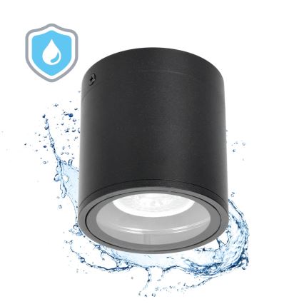 Vanjska reflektorska svjetiljka 1xGU10/35W/230V IP54 okrugli crna