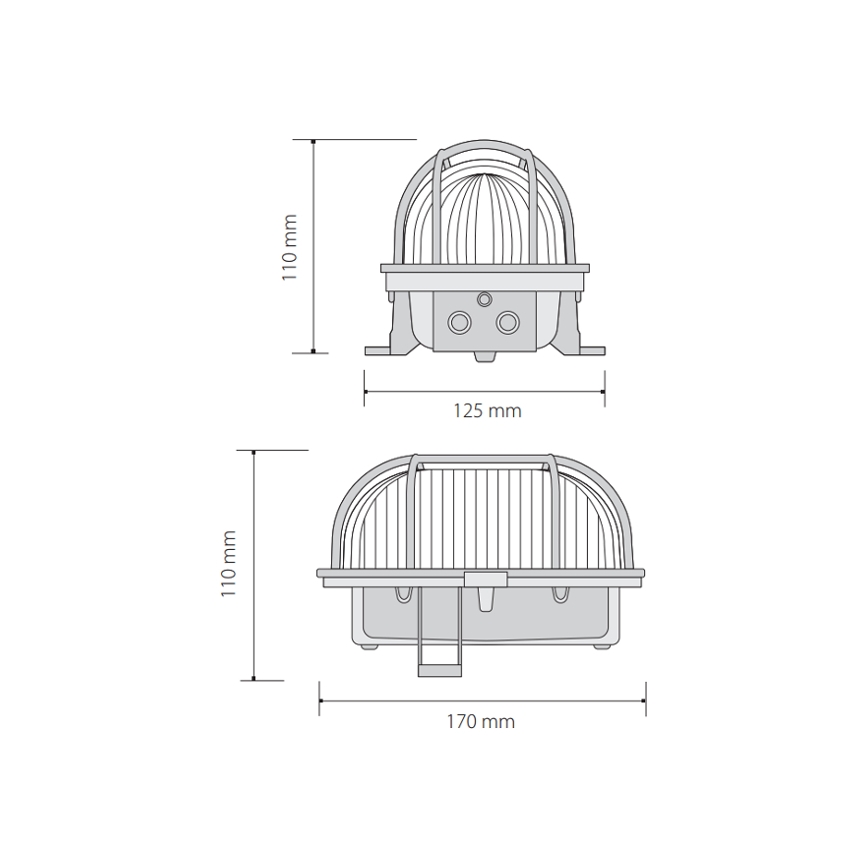 Vanjska stropna svjetiljka OVAL 1xE27/60W/230V IP44 crvena