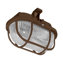 Vanjska stropna svjetiljka OVAL 1xE27/60W/230V IP44 smeđa