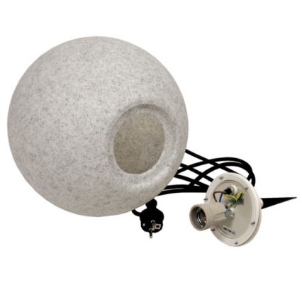 Vanjska svjetiljka KULA, 1xE27/60W/230V, promjer 30 cm, IP44, siva